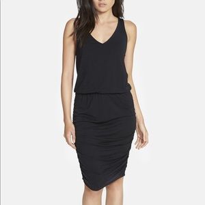 Stem stretchy ruched racerback dress